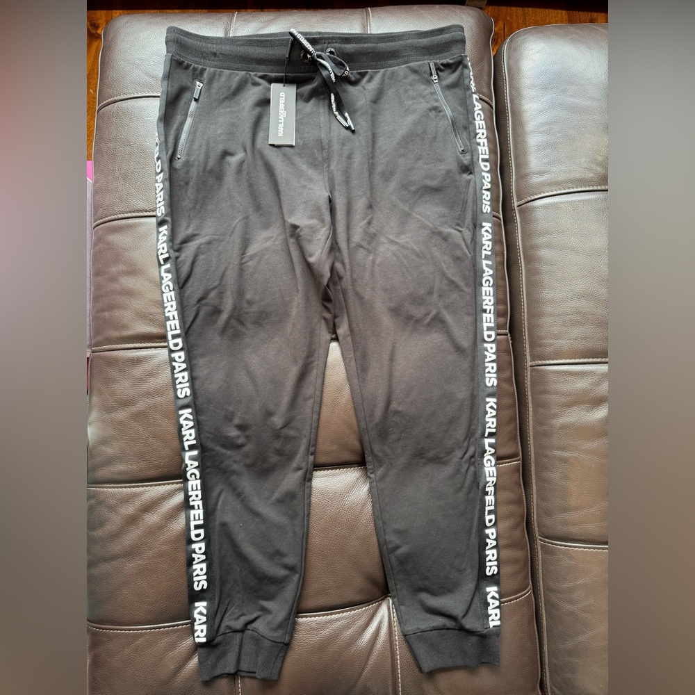 Karl Lagerfeld Black Joggers with Logo Trim